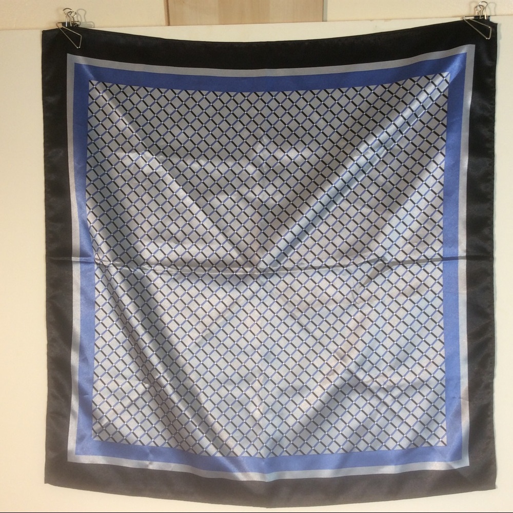 Edwards 22” Square Blue Geometric Pocket Scarf